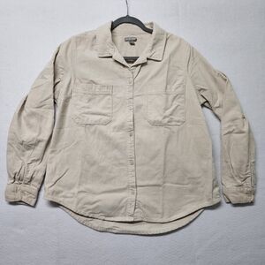 Falls Creek Corduroy Button Down Jacket Shacket Cabin Chore Cream